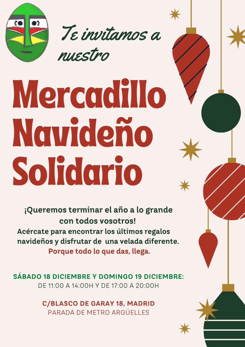 🎄MERCADILLO NAVIDEÑO SOLIDARIO EN MADRID🎄
