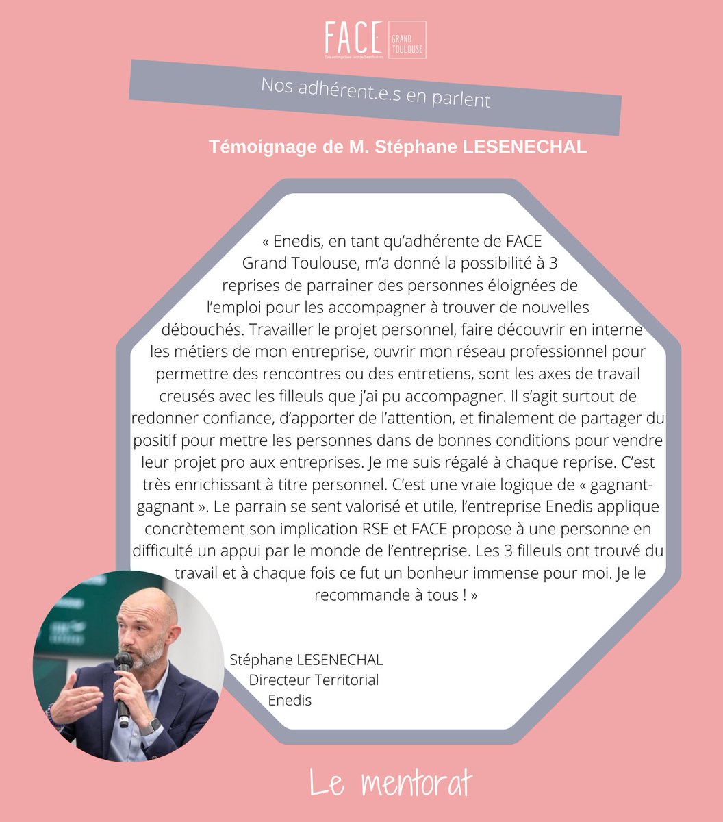 🚨RECHERCHE DE MENTORS🚨

Changez l'avenir d'une personne en recherche d'emploi... et le vôtre !
Engagez-vous dans une action citoyenne porteuse de sens en apportant vos connaissances de l’entreprise !🤝🚀
C’est le moment de franchir le pas ! Devenez mentor !