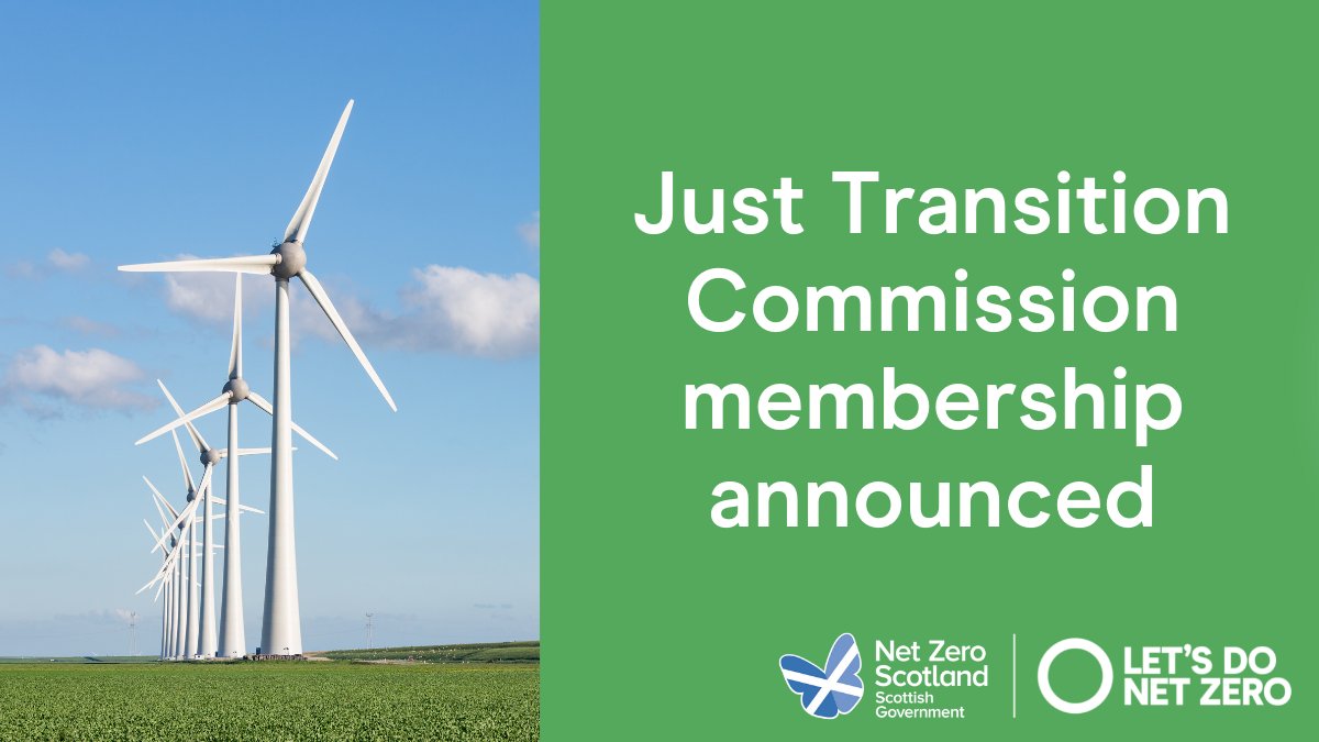 The full membership of the new Just Transition Commission has been announced.

The Commissioners will work alongside Chair Professor Jim Skea to scrutinise and advise on progress being made to ensure a greener, fairer future for everyone.

➡️ bit.ly/3IP5wA9