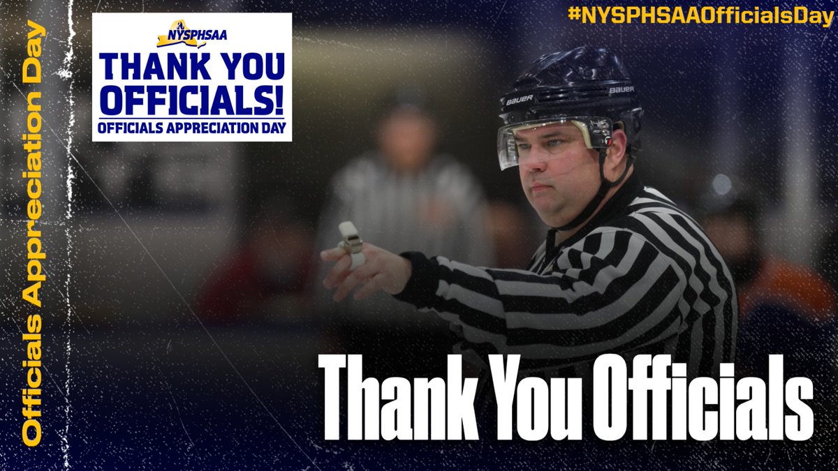 NYSPHSAA's tweet photo. Two more days of #NYSPHSAA Officials Appreciation Day(s).

Say thanks to the people who make playing interscholastic sports possible. #NYSPHSAAOfficialsDay

Are you interested in becoming an official? 
Sign up here:
https://t.co/cBF4K42b29 https://t.co/EJzTExOFLf