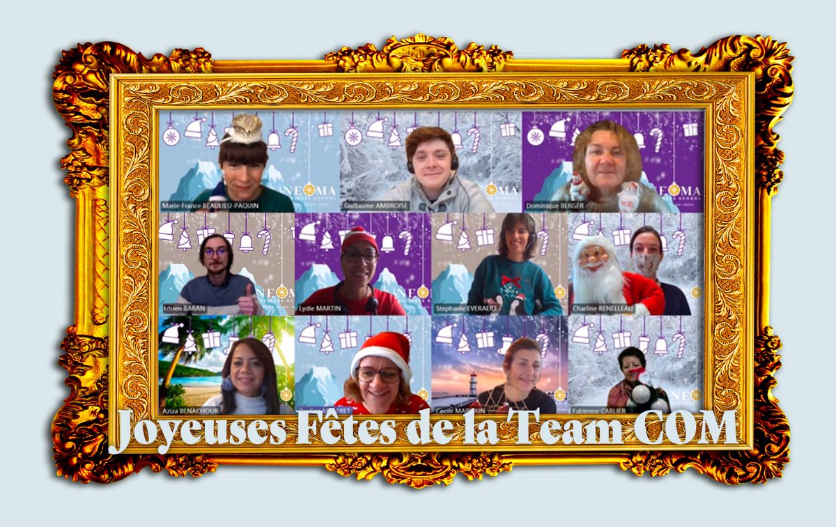 L’équipe #Communication de <a href="/NEOMAbs/">NEOMA Business School</a> presque au grand complet pour le Concours « Photo de Noël en équipe » 🎄💜🎄
#cominterne #teamspirit #christmaschallenge