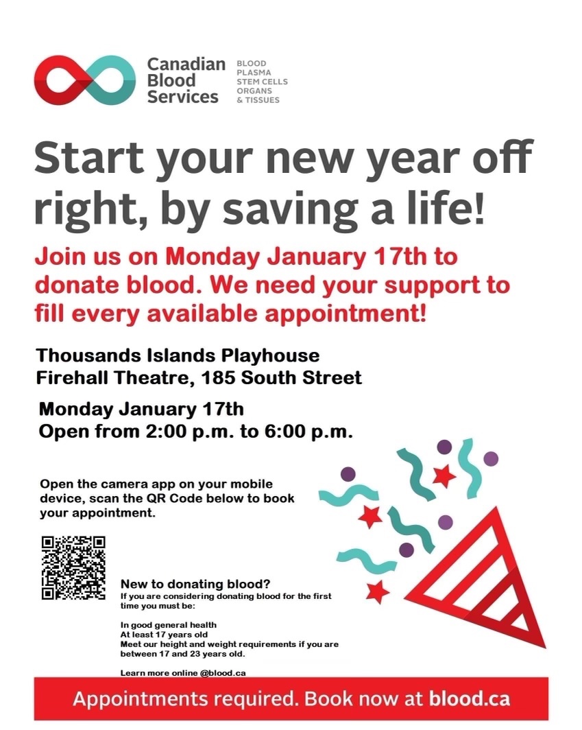 Gananoque make your appointments #donateblood #gananoque