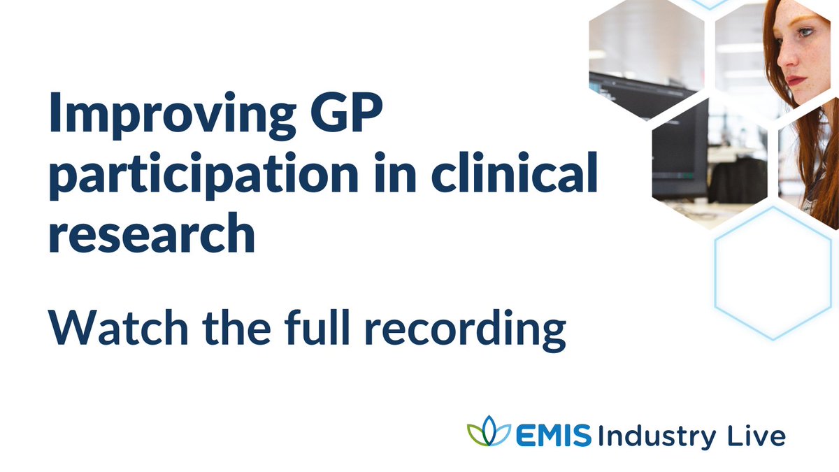 Catch up on #EMISLiveIndustry and have a first look at EMIS Recruit. This new integrated solution enables you to easily access pre-defined cohorts of eligible patients, helping to embed clinical research at the heart of patient care across the NHS - okt.to/xBfNdt