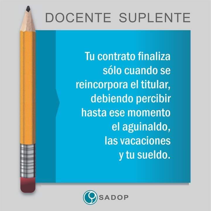 sadoppba's tweet photo. ⚠ ATENCIÓN SUPLENTES ⚠

Se acerca el fin del ciclo lectivo y hay cosas que debes saber.
Hace valer tus derechos.

SUMATE AL SADOP ⬇
https://t.co/KRhDB1OwX4 https://t.co/Yw2ADzWp8o