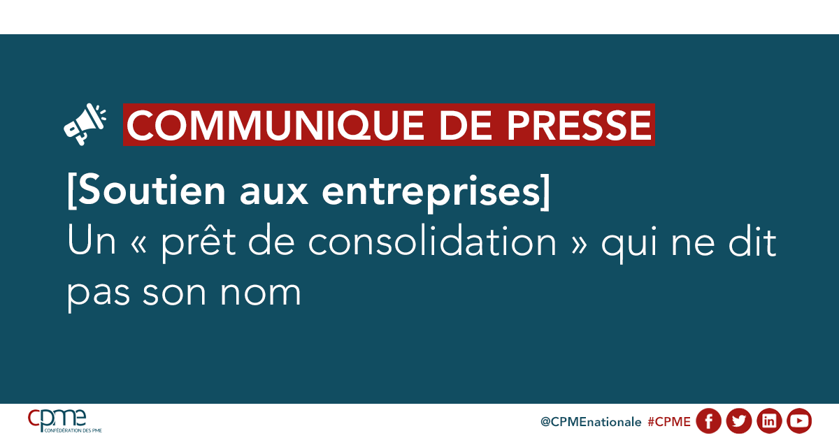 🔴 Communiqué de la CPME 
La CPME se réjouit de voir mis en place un "prêt de consolidation" qui permettra de couvrir les dettes des entreprises et d’étaler les remboursements sur une durée pouvant aller jusqu’à 10 ans
👉 cpme66.fr