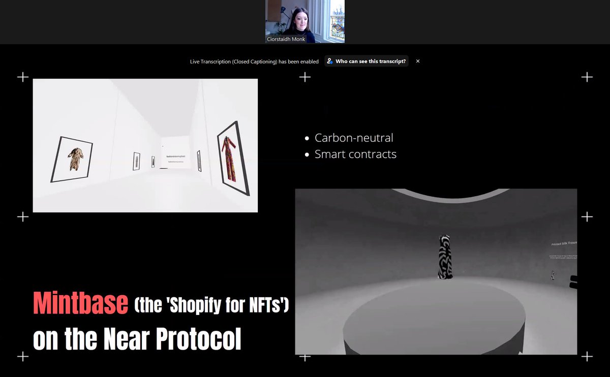 Flavia Bon (@bon_flavia) on Twitter photo <a href="/fash_interrupt/">FASHION INTERRUPTED</a> rocking the Zoom crowd with her presentation about her research into web3 digital fashion.
Bravo 👏 <a href="/CiorstaidhMonk/">Ciorstaidh Monk</a> !!!
#digitalfashion #web3 #Metaverse #NFTCommunity
<a href="/mintbase/">Mintbase</a> <a href="/NEARProtocol/">NEAR Protocol</a> <a href="/web3fashion/">web3fashion.eth</a> <a href="/fash_interrupt/">FASHION INTERRUPTED</a> rocking the Zoom crowd with her presentation about her research into web3 digital fashion.
Bravo 👏 <a href="/CiorstaidhMonk/">Ciorstaidh Monk</a> !!!
#digitalfashion #web3 #Metaverse #NFTCommunity
<a href="/mintbase/">Mintbase</a> <a href="/NEARProtocol/">NEAR Protocol</a> <a href="/web3fashion/">web3fashion.eth</a>