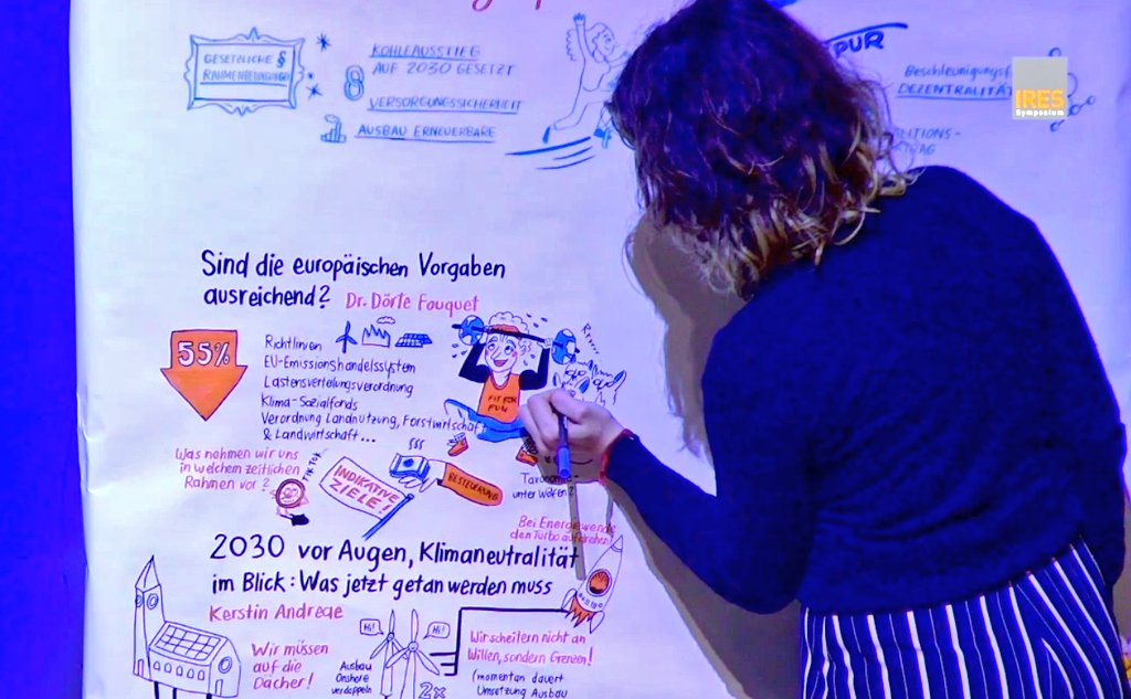 Jen_Friedrich's tweet photo. Kreativ visualisiert Katrina Günther vom @ElleryStudio die Aussagen der Referentinnen des IRES-Sympodiums 2021 von @EANRW und @EUROSOLAR_D 
#visualrecording #energiewende auf der #aufholspur! https://t.co/bVgE4etRnx