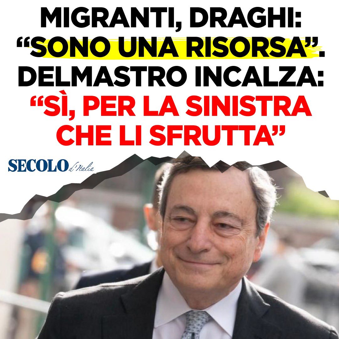 DelmastroAndrea's tweet photo. I migranti una risorsa? 
Sì, per i compagni della sinistra che li sfruttano!!

Le mie dichiarazioni per “Il Secolo d’Italia”⤵️ https://t.co/bpAx7j1TMi https://t.co/8jO2fx7Dww