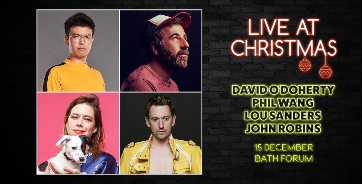 Live At Christmas (@liveatchristmas) on Twitter photo Bath! Toooooo-night! Live At Christmas is in town๐
Last call for tickets for tonight's festive-festivities at the <a href="/TheForumBath/">The Forum, Bath</a> with this mega-bunch:
๐ <a href="/phlaimeaux/">David O'Doherty</a> 
๐ <a href="/PhilNWang/">Phil Wang // Insta: @wangpix</a> 
๐ <a href="/LouSanders/">Lou Ann Sanders</a> 
๐ <a href="/nomadicrevery/">almost john robins</a> 
Snap your tickets up below โฌ๏ธ
bathforum.co.uk/liveatchristmasโจ Bath! Toooooo-night! Live At Christmas is in town๐
Last call for tickets for tonight's festive-festivities at the <a href="/TheForumBath/">The Forum, Bath</a> with this mega-bunch:
๐ <a href="/phlaimeaux/">David O'Doherty</a> 
๐ <a href="/PhilNWang/">Phil Wang // Insta: @wangpix</a> 
๐ <a href="/LouSanders/">Lou Ann Sanders</a> 
๐ <a href="/nomadicrevery/">almost john robins</a> 
Snap your tickets up below โฌ๏ธ
bathforum.co.uk/liveatchristmasโจ