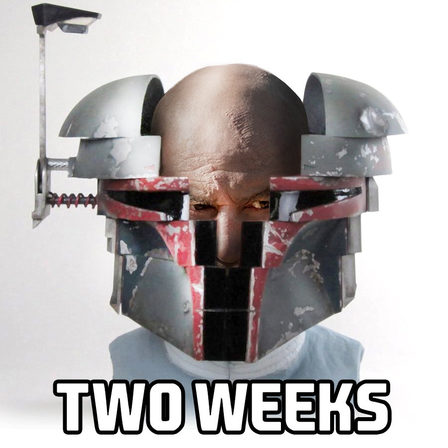 Arturo (@turoseeker) on Twitter photo TWO WEEKS!
thanks to <a href="/tomspinadesigns/">TomSpinaDesigns</a> for allowing me to modify their image.
#thebookofbobafett #bobafett #fett #starwars #twoweeks #temueramorrison #bh412 TWO WEEKS!
thanks to <a href="/tomspinadesigns/">TomSpinaDesigns</a> for allowing me to modify their image.
#thebookofbobafett #bobafett #fett #starwars #twoweeks #temueramorrison #bh412