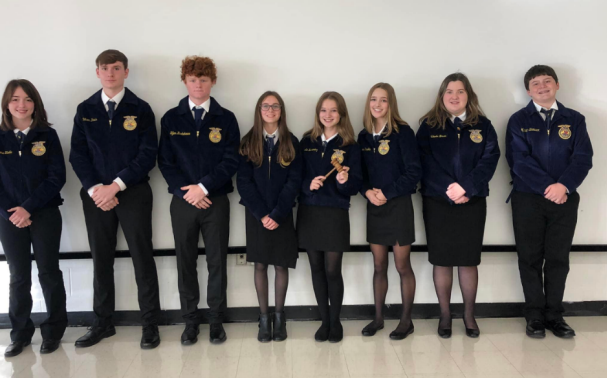 NU_Supt's tweet photo. NU’s Novice Parliamentary Pro Team placed 3rd at sub-districts.  
Congratulations!
Madelyn Taylor, Josh Ahern, Tyler Krebehenne, Rylan Riffle, Kaylee Rensel, Allison Stacklin, Charlee Brestle, and Max Ruhl. 
They moved to District level where they performed well. @NorthUnionFFA https://t.co/Z5gHHC5HJU
