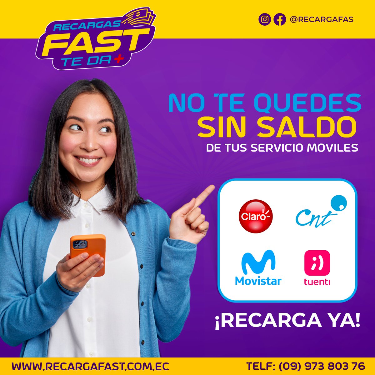 RecargasF's tweet photo. No te quedes sin saldo para trabajar, realiza una recargas en las cuentas de Recargas Fast y y tentativo todos los servicios para tu usuario.
.
.
.
.
#regarga #promocion #Claro #movistar #cnt #tuenti https://t.co/BOv0jsGSDG