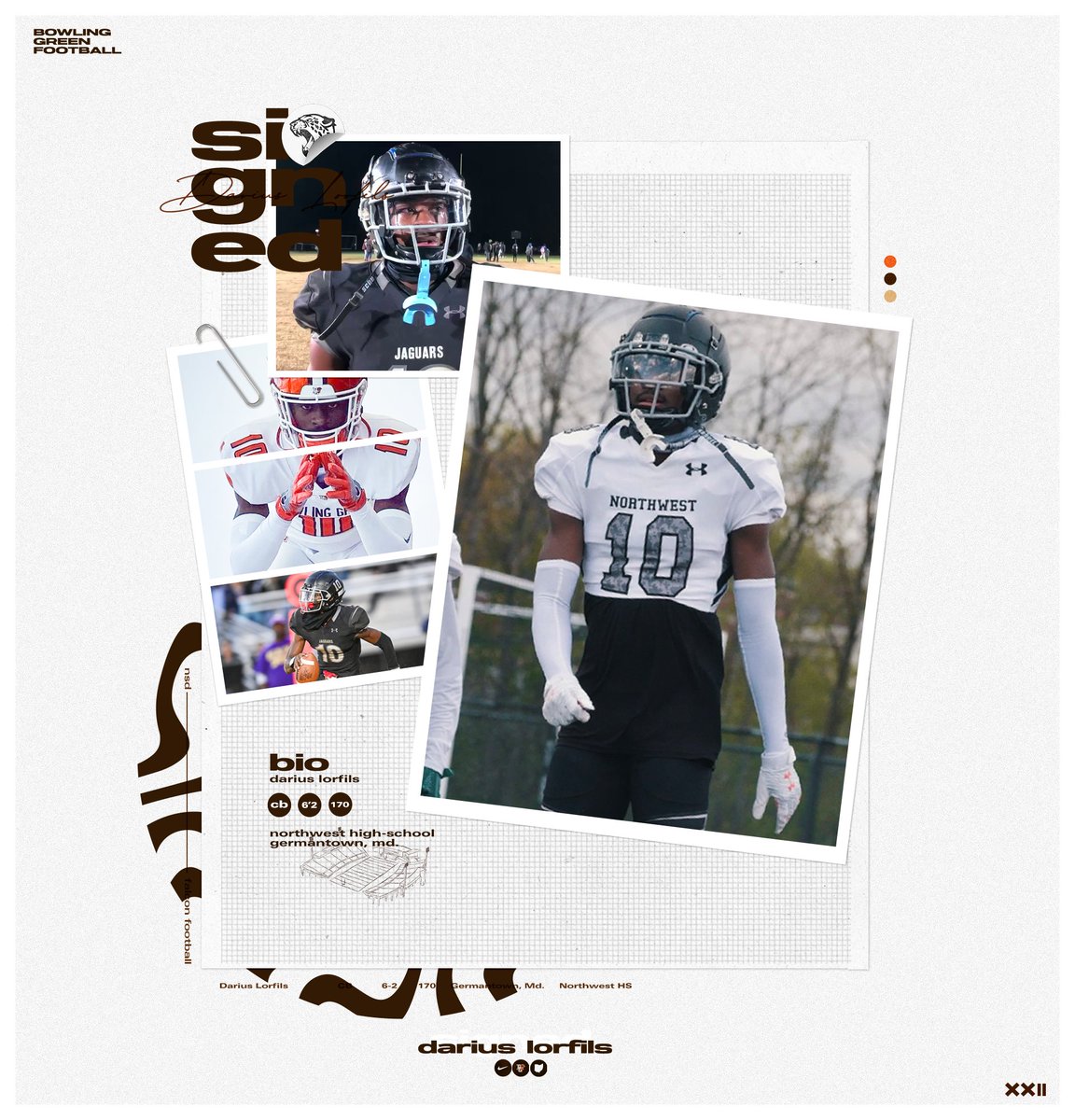 BG_Football's tweet photo. Our next signee: Darius Lorfils. @DariusLorfils is a six-foot-two CB from Northwest HS in Germantown, Maryland. Welcome to Bowling Green, Darius!  

#FalconFlight22 x #NSD22 https://t.co/UXW3u1ufjw