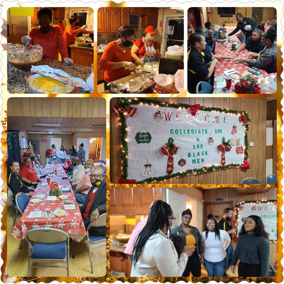 Drkathrynwash7's tweet photo. 🎄C100 of Lamar University Holiday Social! What a great time of food, fun, and fellowship with @LUCollegiate100 and @100Beaumont to end the semester! 
Special thanks to the sisters of Mt. Calvary Missionary Baptist Church for the warm hospitality and help!👏🏾 #WeAreLU #WeLeadTX https://t.co/tPNR2oYB32