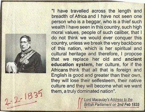 SGuniea's tweet photo. What did Lord Macaulay say about #Africa. This is an old play book of the colonizer's (the west) mindset !#Pasplus #NoMore
Qu'a dit Lord Macaulay à propos de l'#Afrique ? Ceci est un vieux livre de jeu de la mentalité du colonisateur (de l'ouest) https://t.co/gqgrmvDg0W