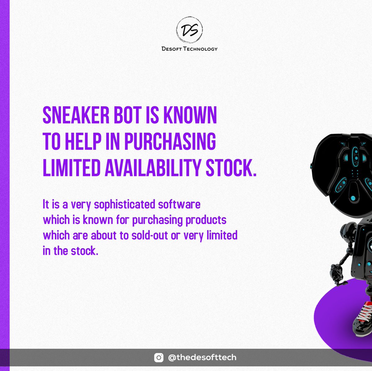 TechDesoft's tweet image. A game-changer software program is Sneaker Bot. 

Are you familiar with the technique and process of the Sneaker bot?

If not, Dm us now to get more knowledge and make your service more strong than before.

#sneaker #sneakerbot #bot #digital #digitalmarketing #marketing #Crypto