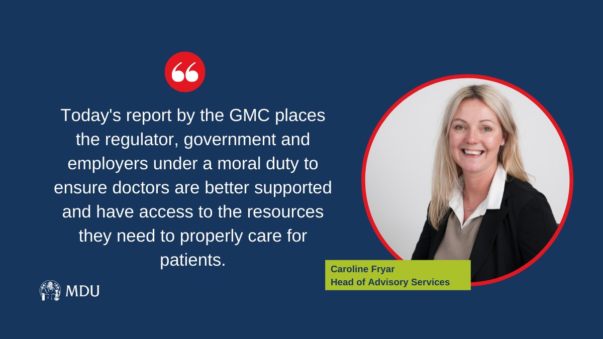 Today’s <a href="/gmcuk/">GMC</a> report shows that the medical profession is exhausted and burned out due to relentless pressure. 

We’re calling for doctors to be safeguarded from the risks of suffering a ‘moral injury’ caused by not being able to provide optimum care 
themdu.com/press-centre/p…