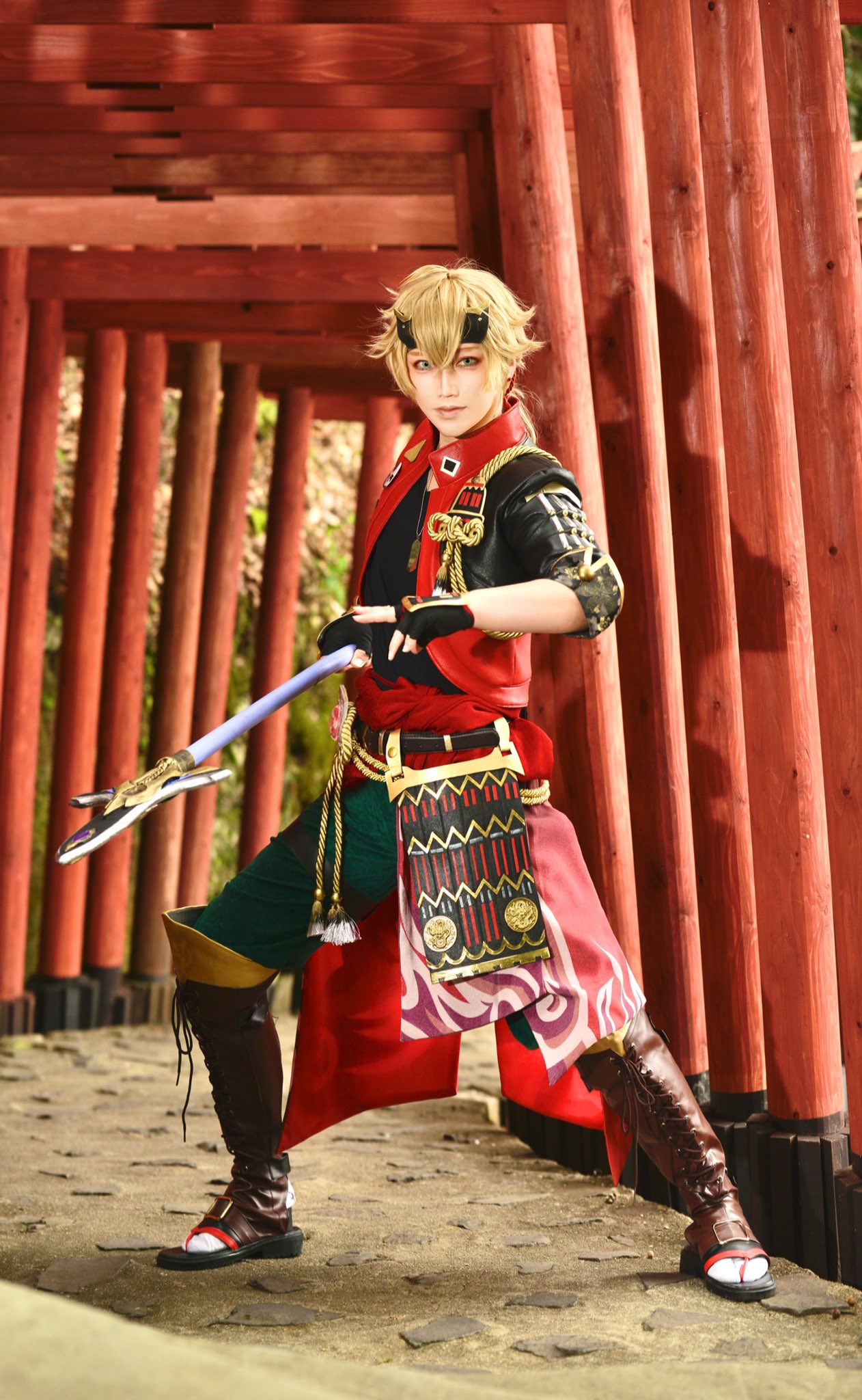 原神 トーマ コスプレ衣装+ウィッグ+靴+武器 三分妄想-