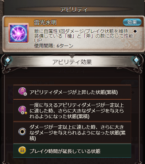 グラブル攻略 Gamewith En Twitter アプサラス マスターレベル検証 1アビ強化 Lv30 1倍ダメ 上限万 3回 ブレイク状態を維持 装備中の 槍 斧 数で性能up 1本 アビ倍率0 1倍加算 累積 最大0 4倍 2本 奥義ゲージ Up 3本 同時2回発動 4本 アビ