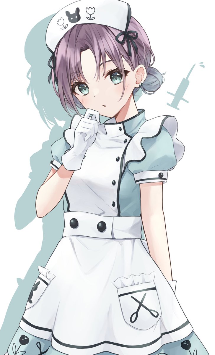 asakura toru 1girl solo nurse cap gloves nurse apron white gloves  illustration images