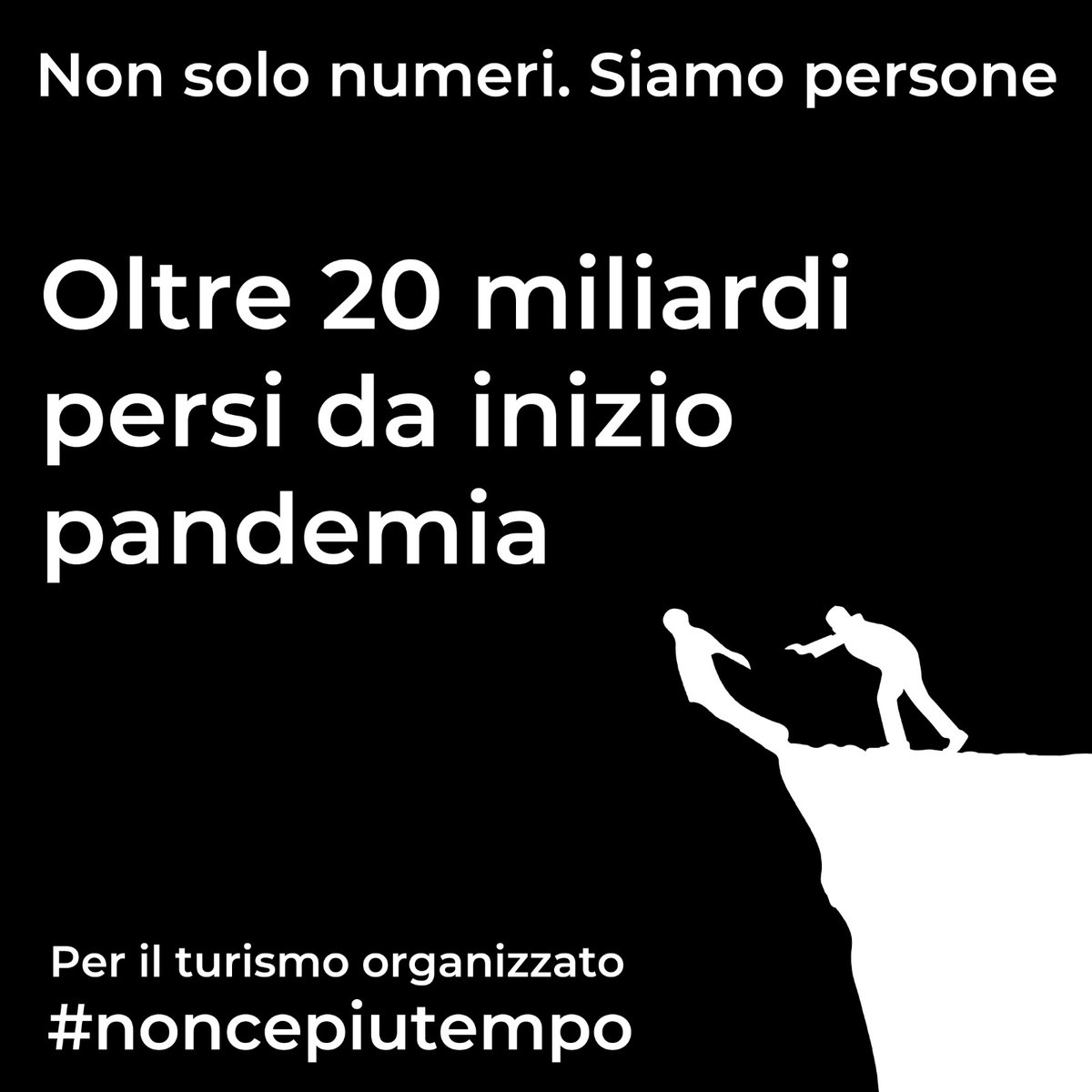 Metemozioni's tweet photo. ⚠️Il #turismoorganizzato non può attendere un minuto di più: è l'unico comparto ad essere rimasto fermo durante tutta la #pandemia 

🚨nel 2020 -3 mld di fatturato rispetto a 2019  
🚨il 2021 rischia di andare ancora peggio e chiudere con -80% di ricavi

#noncepiutempo https://t.co/NRu8qsoTuC
