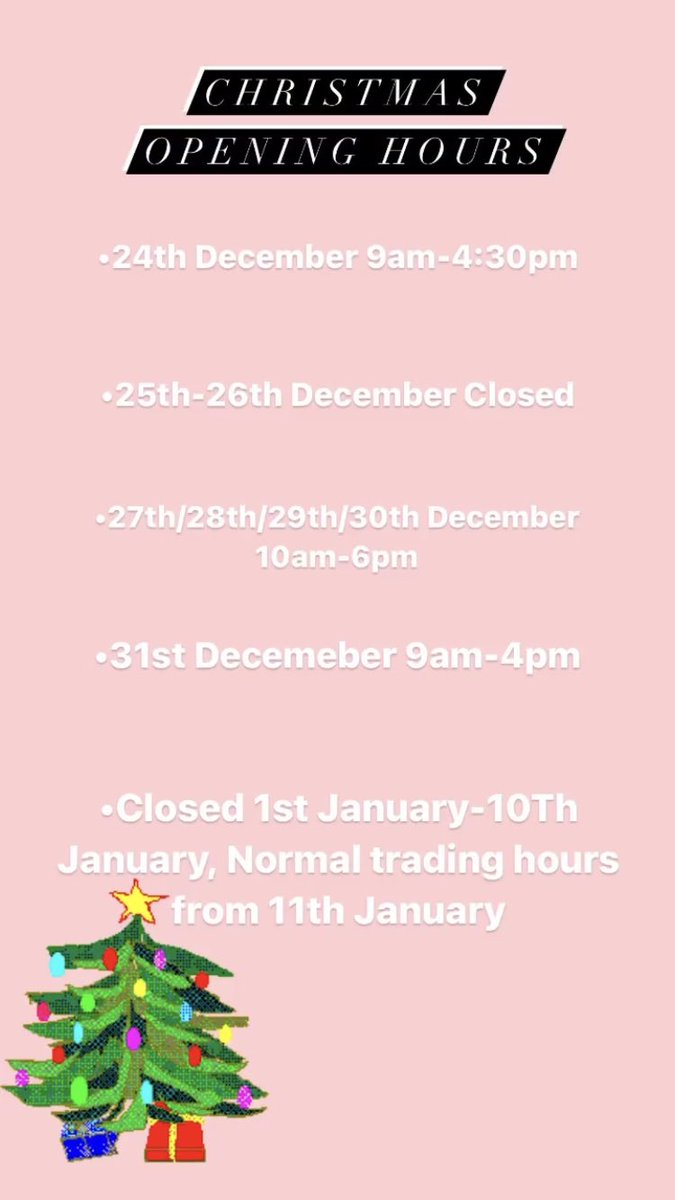 AdoreBrow's tweet photo. Just let you all know these will be our opening times Over the festivities. https://t.co/akwE1SxdvD