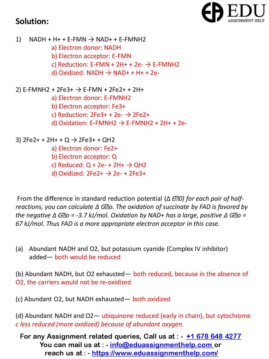 Edu_Assignment's tweet image. I am Anastasia L.I am a Biochemistry Assignment Expert at eduassignmenthelp.com. I have been helping students with their homework for the past 6 years.I solve assignments related to Biochemistry. To see the full assignment visit flic.kr/s/aHsmXkBFex
#BiochemistryHomeworkHelp