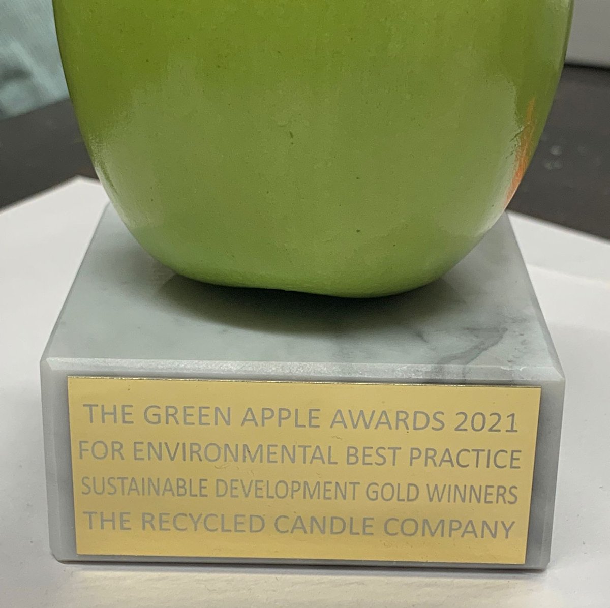 Not just any old apple - it's a Green Apple Award! And not just any old Green Apple Award, it's a Gold Winners Green Apple Award!