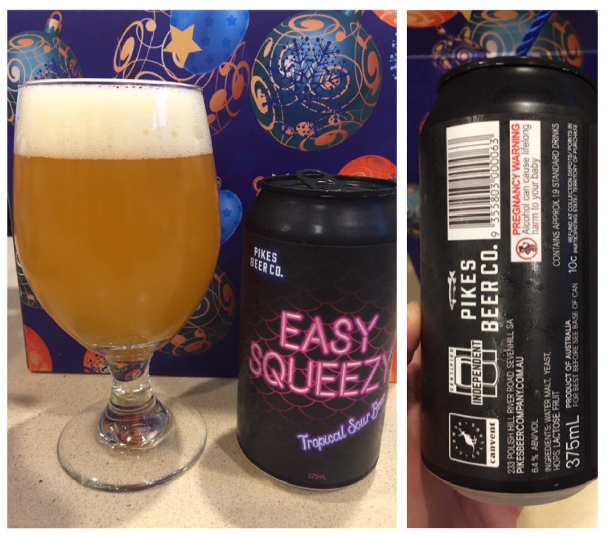 ShmickBackup's tweet photo. DAY 15:
A tropical sour?
Not a massive sour fan, but happy to give tropical *anything* a crack.
Pretty good flavour tbh, but again - why TF are people adding *LACTOSE* to beer?
Enjoyed it enough that I drank it. Gut is hoping that it was a minimal amount of lactose.
#Canvent https://t.co/93sz934tRs