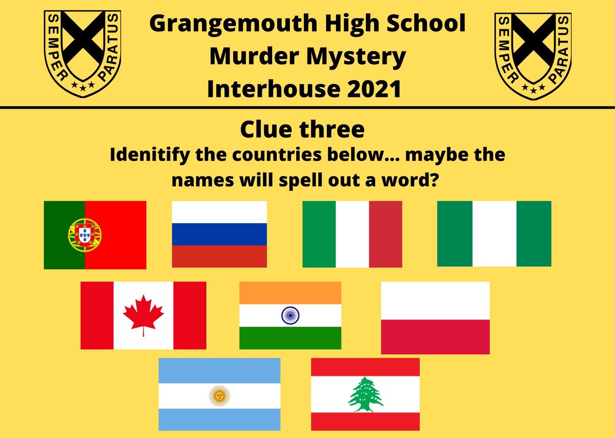 Clue three for our murder mystery Carron! Let’s crack the case. @GHS_Spotlight <a href="/AvonGHS/">Avon House Captains🏆</a> @kerse_captains <a href="/GrangemouthHS/">Grangemouth HS</a> <a href="/GHS_PLT/">Grangemouth High School Captains</a>