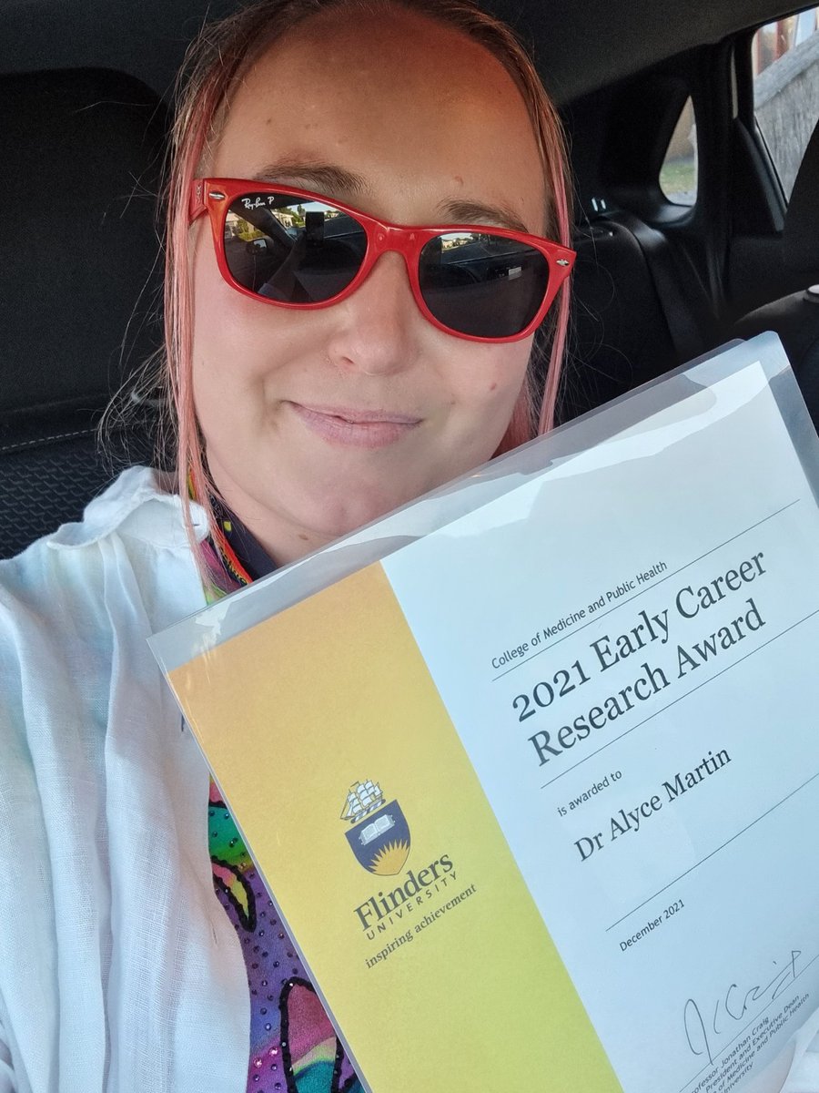 Alyce Martin (@alyce_martin) on Twitter photo Cruising towards the end of 2021 with another #ProudMoment to add to the list! Thank you <a href="/JonathanCCraig/">Jonathan Craig</a>, <a href="/Flinders/">Flinders University</a> CMPH & @FlindersHmri. Very, very cool! 😎 #FlindersCMPHrules 🤘 Cruising towards the end of 2021 with another #ProudMoment to add to the list! Thank you <a href="/JonathanCCraig/">Jonathan Craig</a>, <a href="/Flinders/">Flinders University</a> CMPH & @FlindersHmri. Very, very cool! 😎 #FlindersCMPHrules 🤘