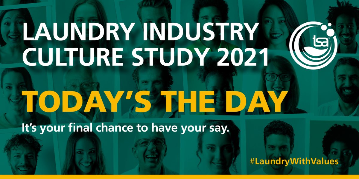 TextileServices's tweet photo. Last day to have your say - Laundry Culture Study 2021
To complete the survey, please click here:
https://t.co/ZLuikX7ebP
#LaundryWithValues #diversity #inclusion #culture #laundry #textileservices https://t.co/hFcGlCGAQq
