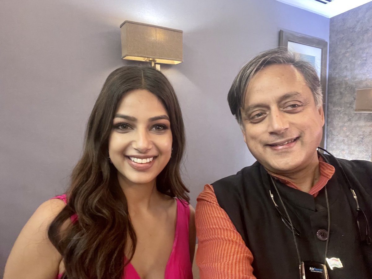 Delighted to congratulate Miss Universe ⁦@HarnaazKaur⁩ Sandhu in person on her triumphant return to India. She’s excited to be back in India for the New Year holidays & India, of course, is proud to welcome her. She’s just as poised & charming in person as on the stage.