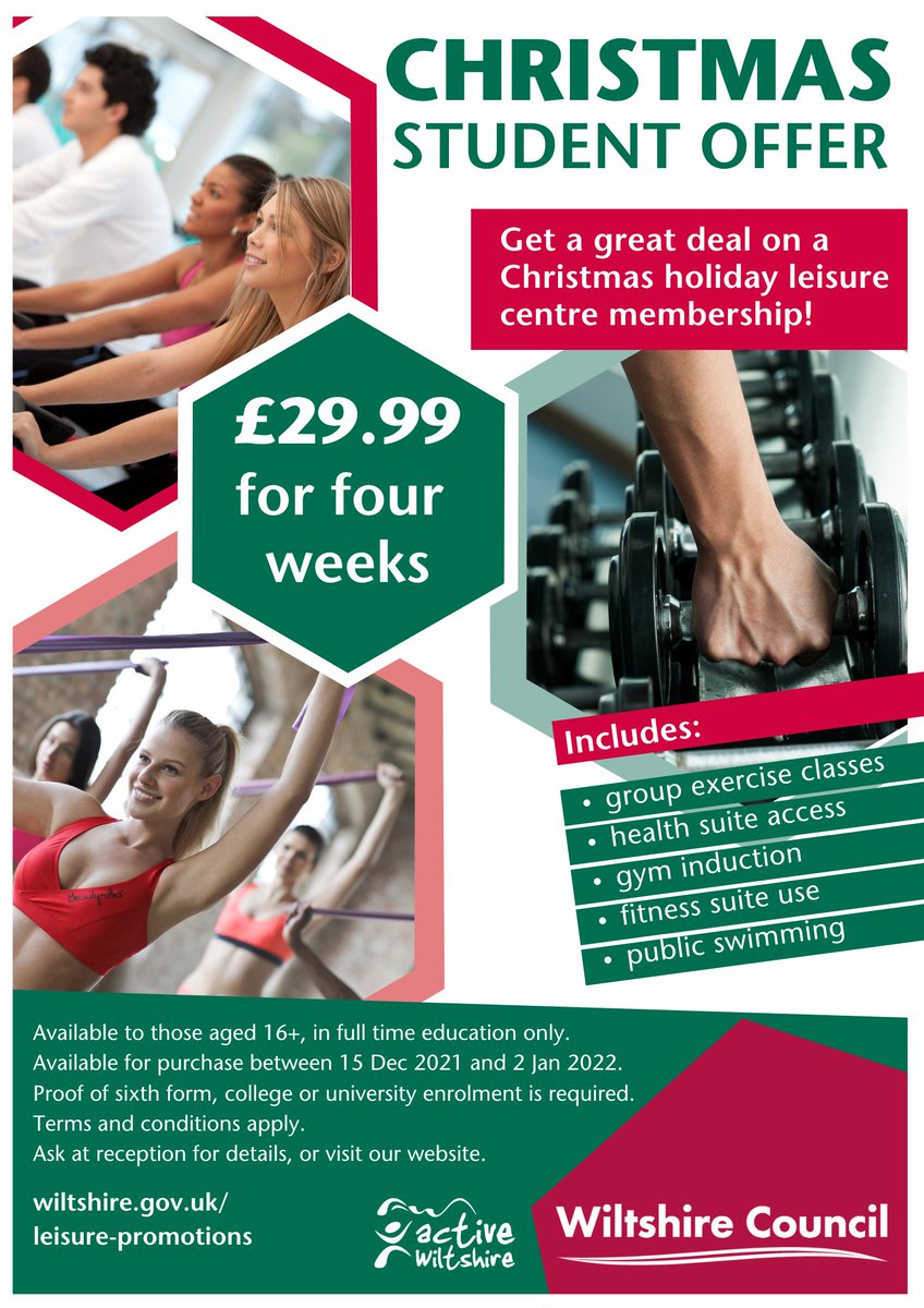 BoA_SwimPool's tweet photo. Christmas student memberships for 16 yr olds in FT education

⭐ 4 weeks for £29.99

Buy now: https://t.co/XTyuq26Jcb

🔴 unlimited gym usage 
🔴 unlimited group exercise classes 
🔴 unlimited swimming 

Details: https://t.co/sYDReu42qc

@RosGriffithsCEM @StLaurenceSch https://t.co/y6D7qUAHYM