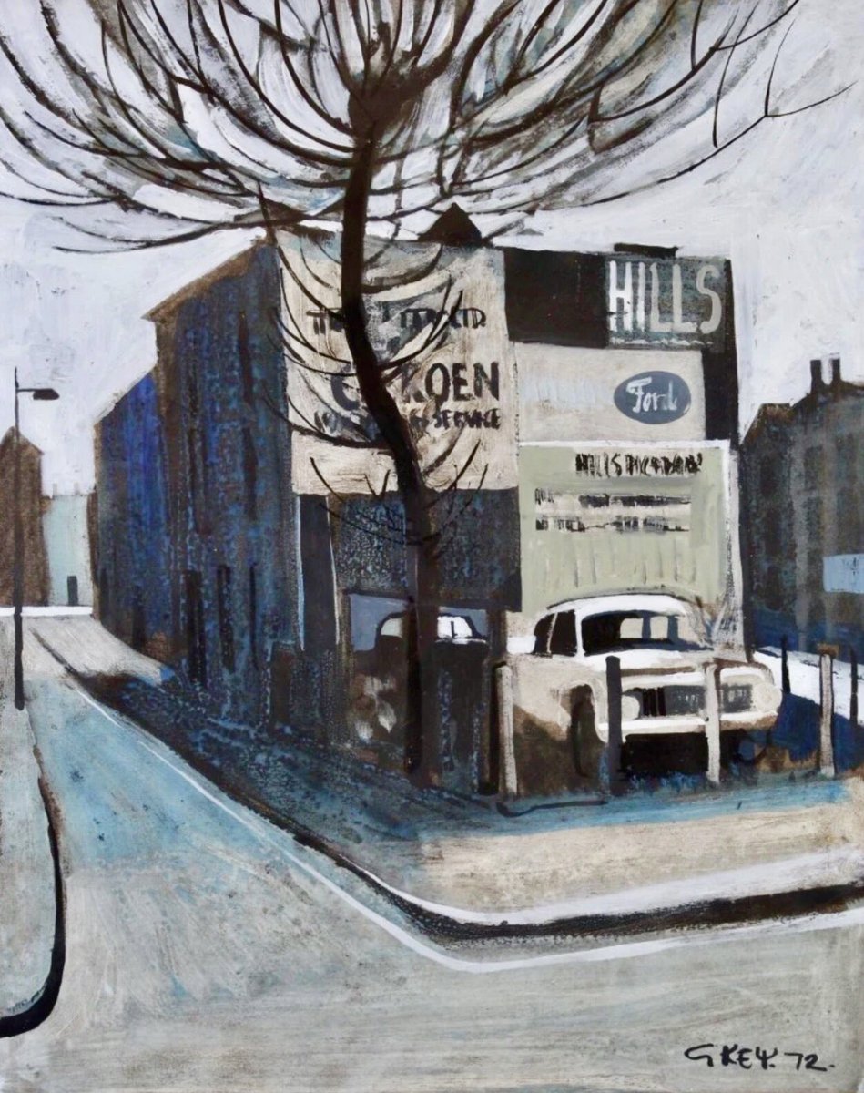 GrimArtGroup's tweet image. #Grim highlights from across the year #TheGrimList2021🏅

Hills Ford Garage by Geoffrey Key (b.1941)