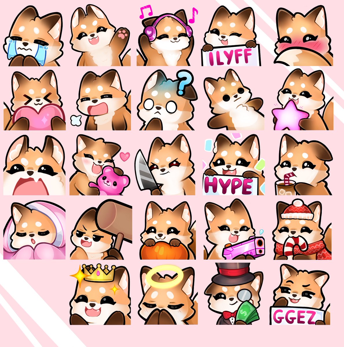 ToxicPeri's tweet photo. All the lil fox twitch emotes so far ⭐️ https://t.co/QZIIzW7P2s