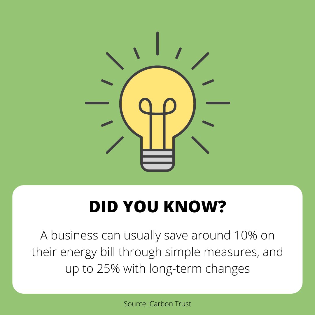 Did you know that a business can save around 25% on their energy bill with long-term changes?

Download our green business guides for practical tips and actions on how to cut down on your energy costs: brent.gov.uk/businessguides⁠
⁠
#TogetherForOurPlanet #OneStepGreener