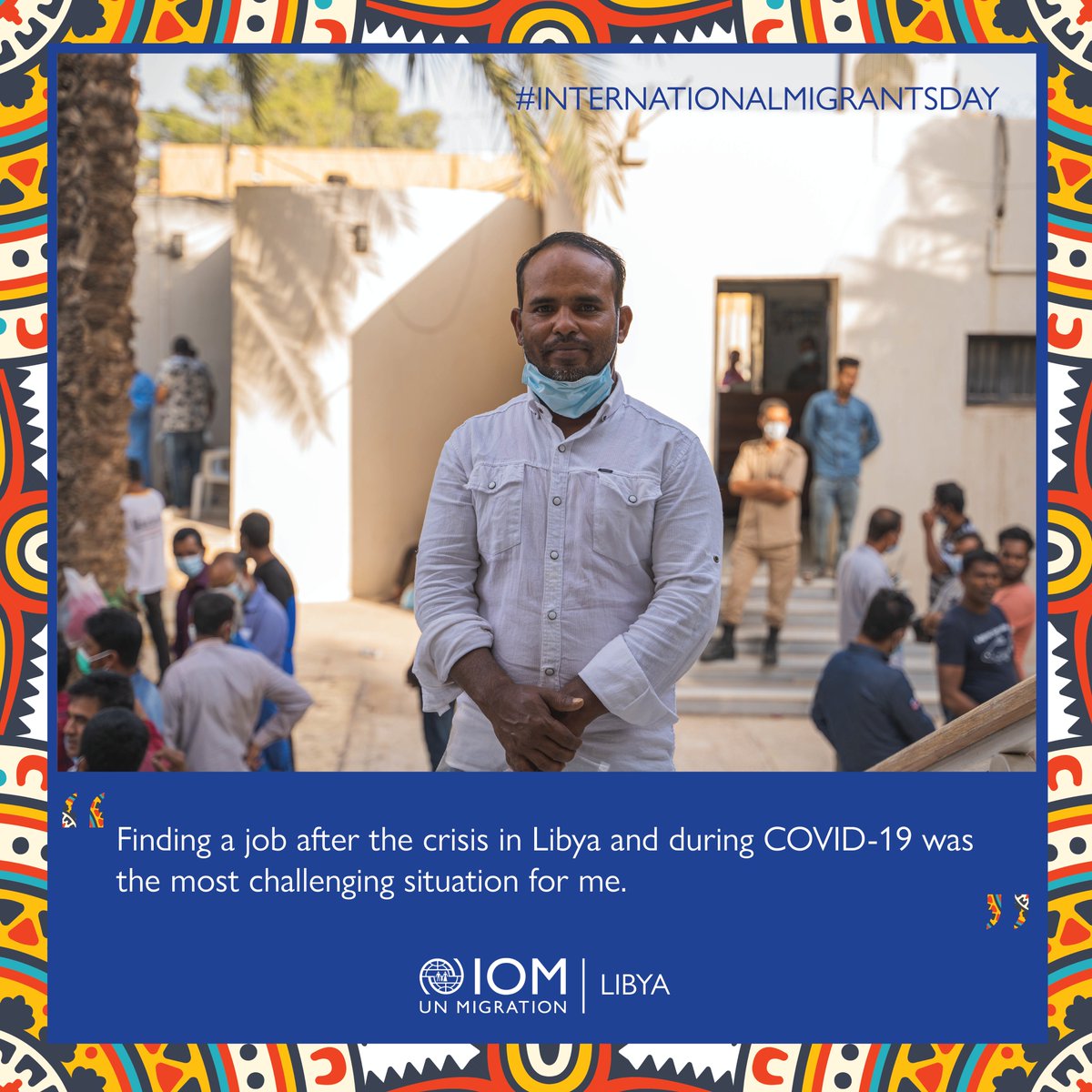 IOM_Libya's tweet photo. In search of better work options, Mohammad set off for Libya in 2012 – just after the Arab Spring protests of 2011, which would lead to conflict and continuing crisis in the country.
#InternationalMigrantsDay #IMD2021 #IOMLibya https://t.co/hGN0J4EprA
