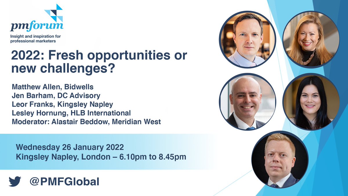 First in person event for <a href="/PMFGlobal/">PM Forum</a> members since early 2020 is scheduled for 26 Jan in London, so long as WFH guidance is not still in place, otherwise it'll go online again
Looking forward to hearing from <a href="/MeridianWest_UK/">Meridian West</a> on the findings of the 2022 Marketing Leaders Benchmark