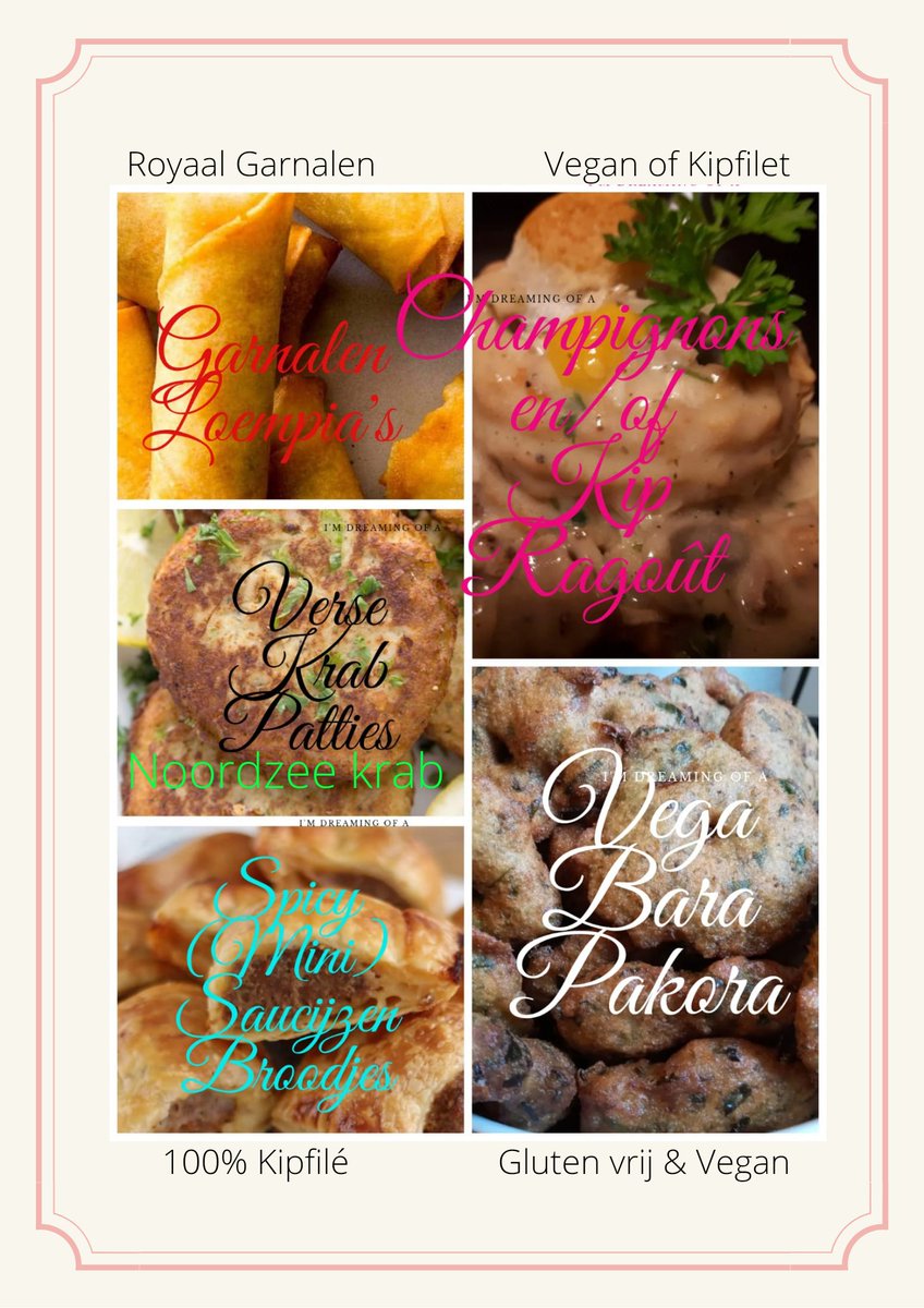 Deze week *Roti* kip (filé) 
Sambal halve kilo bak
Bovenstaande hapjes los verpakt en v.a. 15 stuks makkelijk om zelf op te warmen of (air) fryer/bakken. 
Bel/app voor meer info.
OP=OP