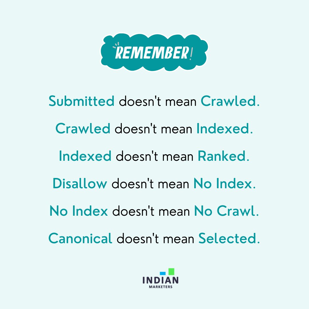 IndianMarketer3's tweet image. These are some misconceptions we have learned over time. Let us know what mistaken belief you had about SEO?
.
.
.
#seomarketing #seo #crawlingandindexing #canonicaltag #googlesearch #searchengine #seomarketingtips #website #directives  #noindexnofollow #noindexing