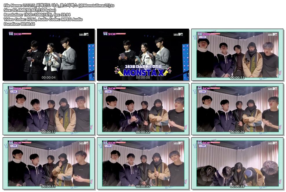 MonstaXmas21's tweet photo. [download/1080p/92.4MB] 211215 비하인드 더쇼 몬스타엑스 [@MonstaXmas21].ts
https://t.co/aQEjrFdLQu
#몬스타엑스 #MONSTAX #MONSTA_X @OfficialMonstaX #몬엑 #No_Limit #노리밋 #RushHour #러쉬아워 #RushHour4thWin https://t.co/ckvlR6Tdgp