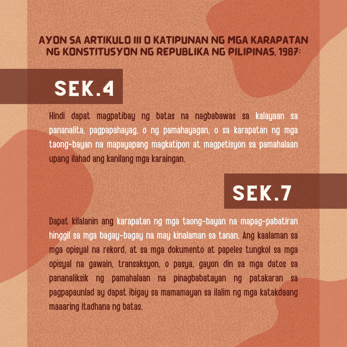 upmanilabelle's tweet photo. Para sa ngayong #WomenWednesday, talakayain ang ating Karapatan sa Pagsasalita, Pamamahayag, At Asosasyon๐ฃ
Patuloy na palakasin ang boses ng masa tungo sa kalayaan, katurungan, at kapayapaan.
Lagiโt lagi, para sa bayan. โ๐ผ
#HandsOffActivists #UpholdHumanRights #ONEBelle https://t.co/ppJutf9poP
