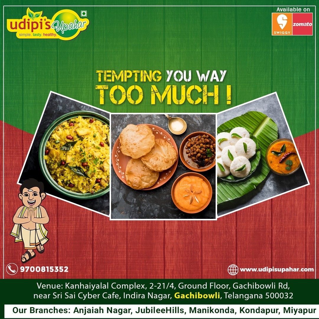 UdipisU's tweet photo. There is nothing wrong in getting tempted to our iconic breakfast dishes. Mention below for which dish you get tempted to.....
𝗢𝗿𝗱𝗲𝗿 𝗡𝗼𝘄: https://t.co/1bCC7GPofn
#udipisupahargachibowli #temptingfood #foodies #foodlover #breakfast #moringbreakfast #readytoeat😋#restaurant https://t.co/moK1Yf97wl