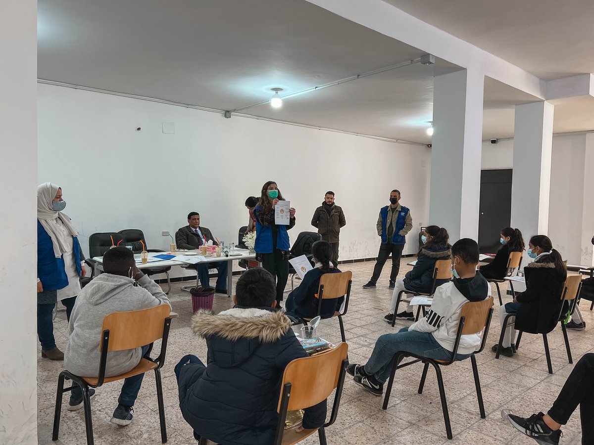 IOM_Libya's tweet photo. This Saturday is #InternationalMigrantsDay. In the lead up to the event, IOM teams conducted an art-based psychosocial workshop for a group of 23 adolescents from different backgrounds at the Pakistani School in Tripoli.
#safemigration #IMD2021 #IOMLibya https://t.co/z9fWQhKW9c