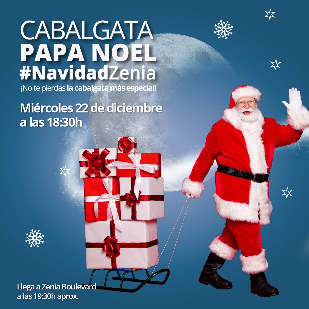 🎅🏻💙¡LA CABALGATA DE PAPÁ NOEL!💙🎅🏻
El próximo MIÉRCOLES 22 de Diciembre no te pierdas uno de los eventos más esperados del año.

ℹ️Toda la info en nuestra web:

zeniaboulevard.es/evento/cabalga…