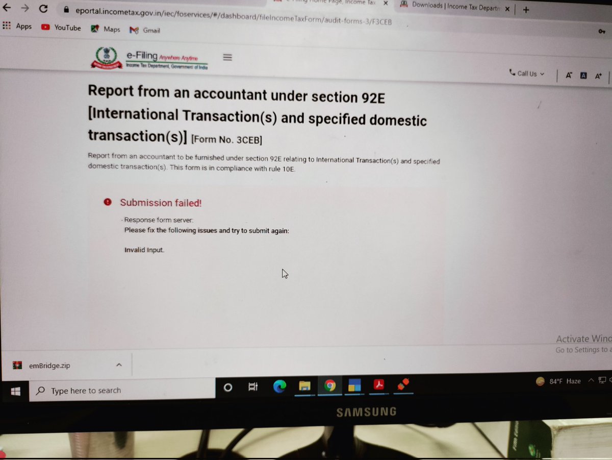 be_ing_bk's tweet photo. @IncomeTaxIndia while filing form 3ceb showing this error, unable to rectify. https://t.co/K1iws1JfKc