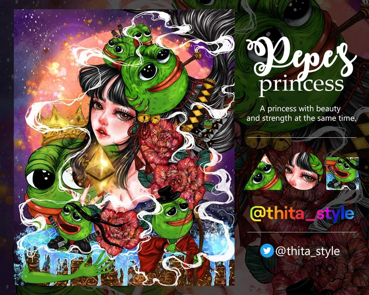 Thita_style's tweet photo. 🎉New Drop
Pepe' princess 🎠🪅
@withFND
Please check out my work at
https://t.co/UPL15sU7DI
Thank you for support me .
#pepe #Frog
#NFT #ChibiNFT #NFTcollector #NFTcollection #Anime #dogNFT #opensea #NFTJapan #NFTThai #animegirl #AnimeNFT #NFTartist
 #Foundationapp #FoundationNFT https://t.co/QlquYwwbOe