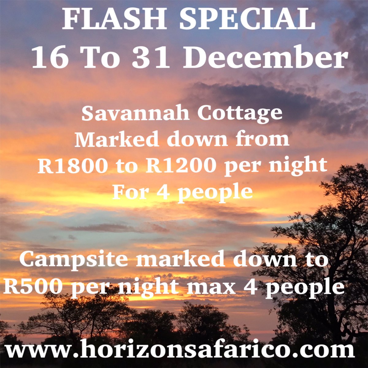 Flash Special #selfcatering #camping #cottage #specialoffer