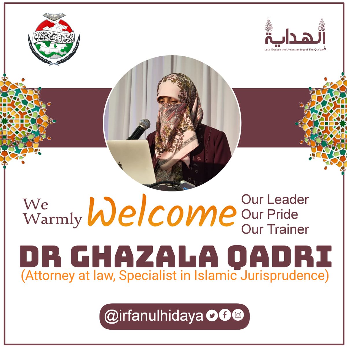 We Warmly welcome to Respected Dr Ghazala Qadri on her arrival to Pakistan.She is President of Minhaj ul Quran Women League International.

#Welcome #DrGhazalaQadri #MWL #Pakistan #MWLPakistan #Islam #IrfanulHidaya  #Religion #Peace #knowledge #MQI #alhidayah